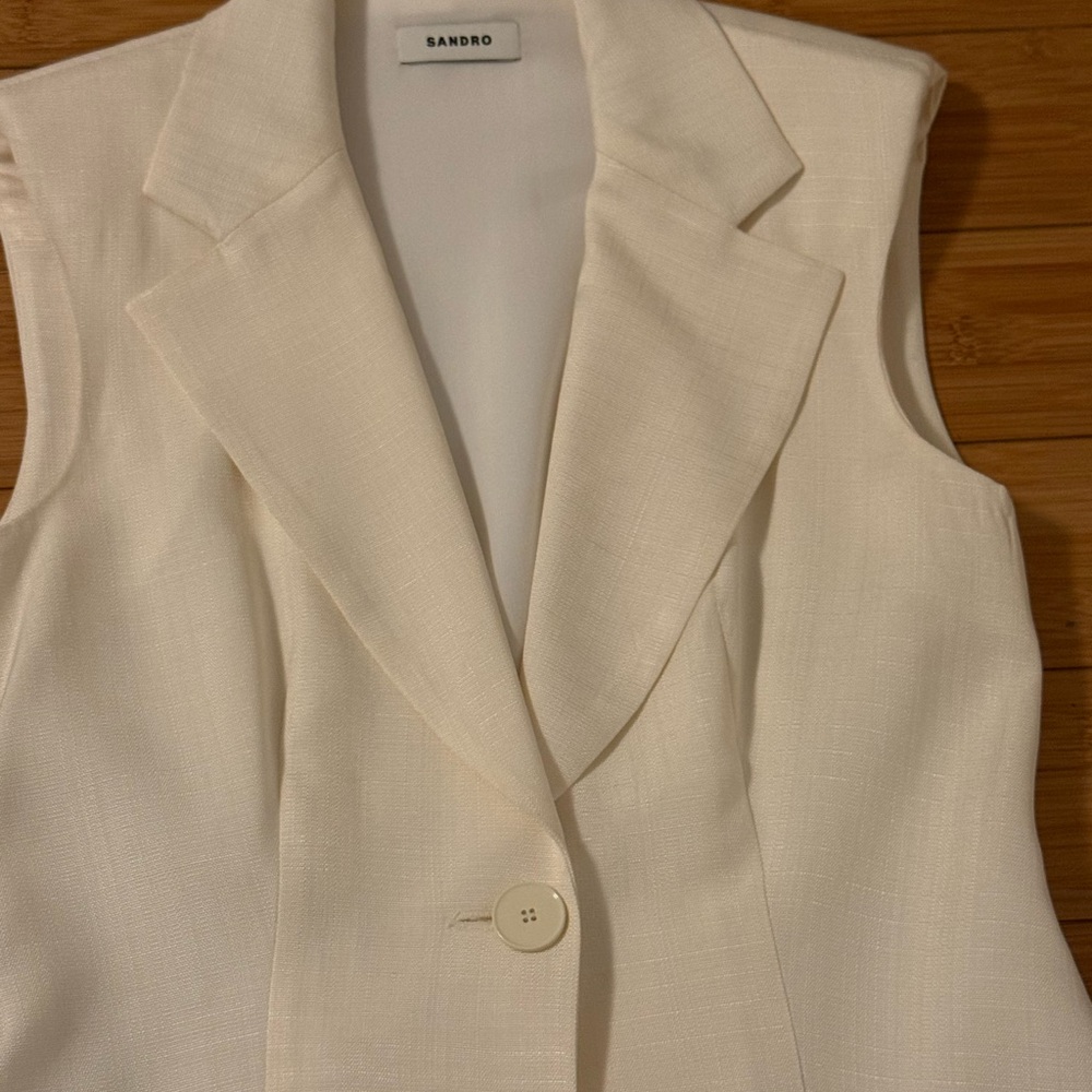 Sleeveless Cream Pleated Hem Mini Dress - Picture 5 of 7